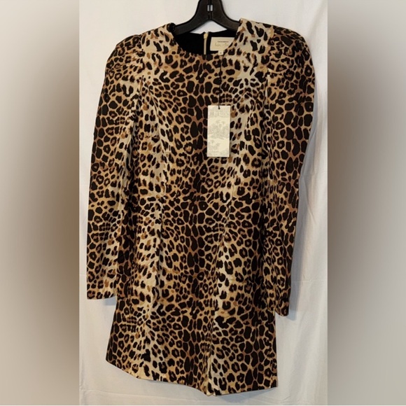 Tuckernuck x India Hicks Leopard Domino Dress M NWT Animal Print Party Mini - Picture 5 of 11